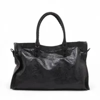 バレンシアガ ル シティ ラージ レザー 2WAYハンドバッグ ブラック