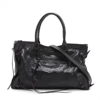 バレンシアガ ル シティ ラージ レザー 2WAYハンドバッグ ブラック 808388