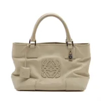 ロエベ バスケット ラフィア×レザー カゴバッグ グリーン A3287371