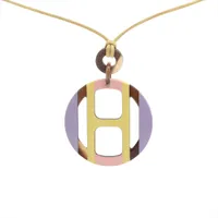 エルメス Hエキップ ネックレス バッファローホーン マルチカラー