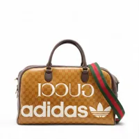 グッチ×アディダス　コラボ　ボストンバッグ　ＧＧクリスタル グッチ×アディダス GGクリスタル PVCxレザー 2WAYボストンバッグ