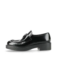 プラダ チョコレート ブラッシュドレザー ローファー 38.5 レディース