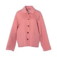 エルメス レザージャケット ディアスキン 38 「シルク混」 Rピンク エルメス レザージャケット ディアスキン 38 「シルク混」 Rピンク