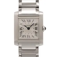 カルティエ タンクマスト WSTA0042 SS SS×革 QZ シルバー文字盤