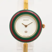 グッチ チェンジベゼル 11/12 GP GP QZ 白文字盤 替えベゼル×11