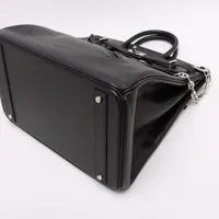 Hermès Haut A Courroies 40 Lock Evergrain Black Silver Metal