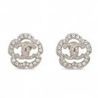 シャネル ココマーク カメリア C22V ピアス(両耳用) メタル×ライン