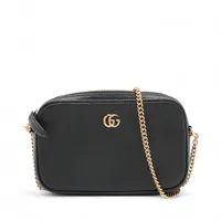 グッチ GGマーモント 625544 レザー ポーチ ブラック VO015232｜中古