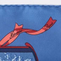 エルメス カレ45 Neige d' Antan 去年の雪 スカーフ シルク ブルー