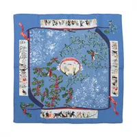 エルメス カレ45 Neige d' Antan 去年の雪 スカーフ シルク ブルー