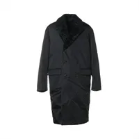 プラダ 22年 ラムスキン トレンチコート 48 メンズ グレー オーバー