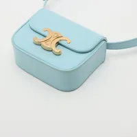 【新品同様】CELINE クロード トリオンフ ティファニーブルー ショルダー 新品 CELINE セリーヌ ミニ クロード ショルダーバッグ トリオンフ