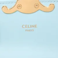 セリーヌ トリオンフ ミニ クロード レザー ショルダーバッグ ブルー