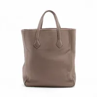 エルメス ヴィクトリアカバス トリヨンクレマンス エトゥープ シルバー金具 □J:2006年