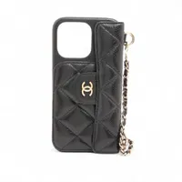 シャネル マトラッセ キャビアスキン iPhoneケース ブラック ゴールド