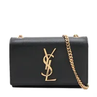 サンローランパリ ケイト レザー チェーンショルダーバッグ ブラック