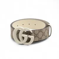 グッチ 400593 GGマーモント ベルト 70 PVC×レザー ベージュ A4076033