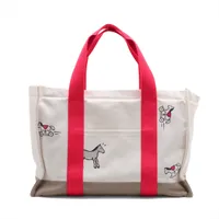 エルメス　アダダ エルメス アダダ キャンバス ホワイトxブーゲンビリア シルバー金具