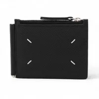 メゾンマルジェラ 4ステッチ レザー マネークリップ ブラック A4076555