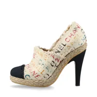 シャネル ココマーク チェーン レザー パンプス 36C レディース