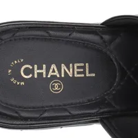 訳あり　CHANEL シャネル ココマーク マトラッセ レザー サンダル 36 美品☆CHANEL・レザー マトラッセ パールココマーク サンダル(36C