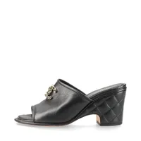 訳あり　CHANEL シャネル ココマーク マトラッセ レザー サンダル 36 A4076583.JPG