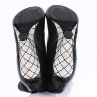 シャネル ココマーク カメリア レザー ショートブーツ 35C レディース