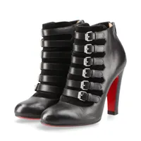 クリスチャンルブタン レザー ショートブーツ 37 レディース ブラック