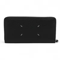 メッシ メゾンマルジェラ 4ステッチ レザー マネークリップ ブラック