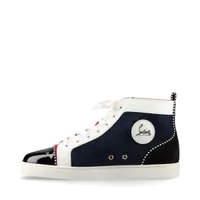 新品未使用！ルブタン　 スタッズ付きハイカットスニーカー マルチカラー41 クリスチャンルブタン スパイクスタッズ レザー×スエード ハイカット