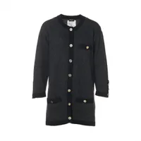 シャネル ココボタン カシミヤ カーディガン 38 レディース ブラック