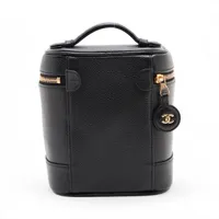 シャネル ココマーク キャビアスキン バニティバッグ ブラック