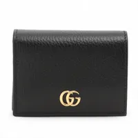 Ａ&Ｇ　コンパクトウォレット グッチ ダブルG 456126 レザー コンパクトウォレット ブラック