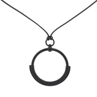 エルメス　ループグラン　ネックレス　ブラック　ゴールド　ユニセックス HERMES エルメス ネックレス グラン ループ ペンダント 黒 (ブラック