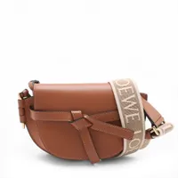 ロエベ ゲート フレーム スモール レザー ショルダーバッグ グレージュ