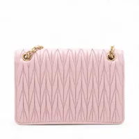 ミュウミュウ マテラッセ レザー チェーンショルダーバッグ ピンク