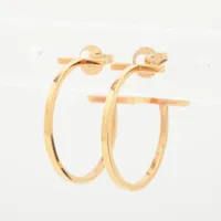 ティファニー Tワイヤー フープ ピアス 750(YG) 4.8g A4078443｜中古