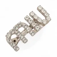 9/7までお値下げ　ミュウミュウ ロゴ バレッタ ラインストーン シルバー ミュウミュウ ロゴ バレッタ GP×ラインストーン シルバー A4078467