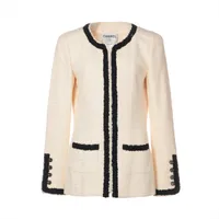 シャネル 05P ポリエステル×ナイロン ノーカラージャケット 38