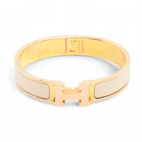 エルメス Hバングル クリッククラックPM バングル GP ホワイト