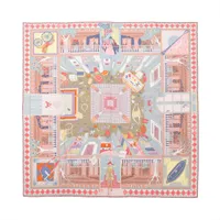 エルメス カレ90 PLAZA DE TOROS 闘牛場 スカーフ シルク ブルー