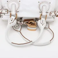 クロエ パディントン レザー ハンドバッグ ホワイト A4078839｜中古