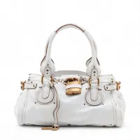 クロエ パディントン レザー ハンドバッグ ホワイト A4078839｜中古