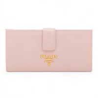 プラダ サフィアーノメタル 1MV025 レザー ロングウォレット ピンク