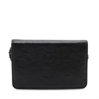 シャネル カメリア ラムスキン チェーンウォレット ブラック シルバー