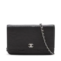 近年モデル✨CHANEL チェーンウォレット　カメリア　ショルダー　16番台　黒 シャネル カメリア ラムスキン チェーンウォレット ブラック シルバー