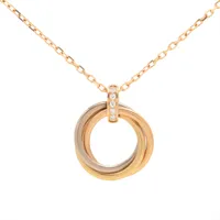 カルティエ トリニティ ダイヤ ネックレス 750(YG×PG×WG) 8.9g