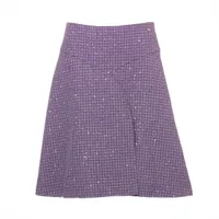 CHANEL シャネル　ココマーク　総柄　スカート　パープル　38 シャネル ココボタン 24年 ポリエステル セットアップ 38/ 36