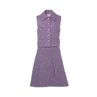 シャネル ココボタン 24年 ポリエステル セットアップ 38/ 36