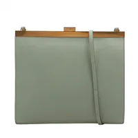 セリーヌ クラスプミニ レザー ショルダーバッグ グリーン A4079763